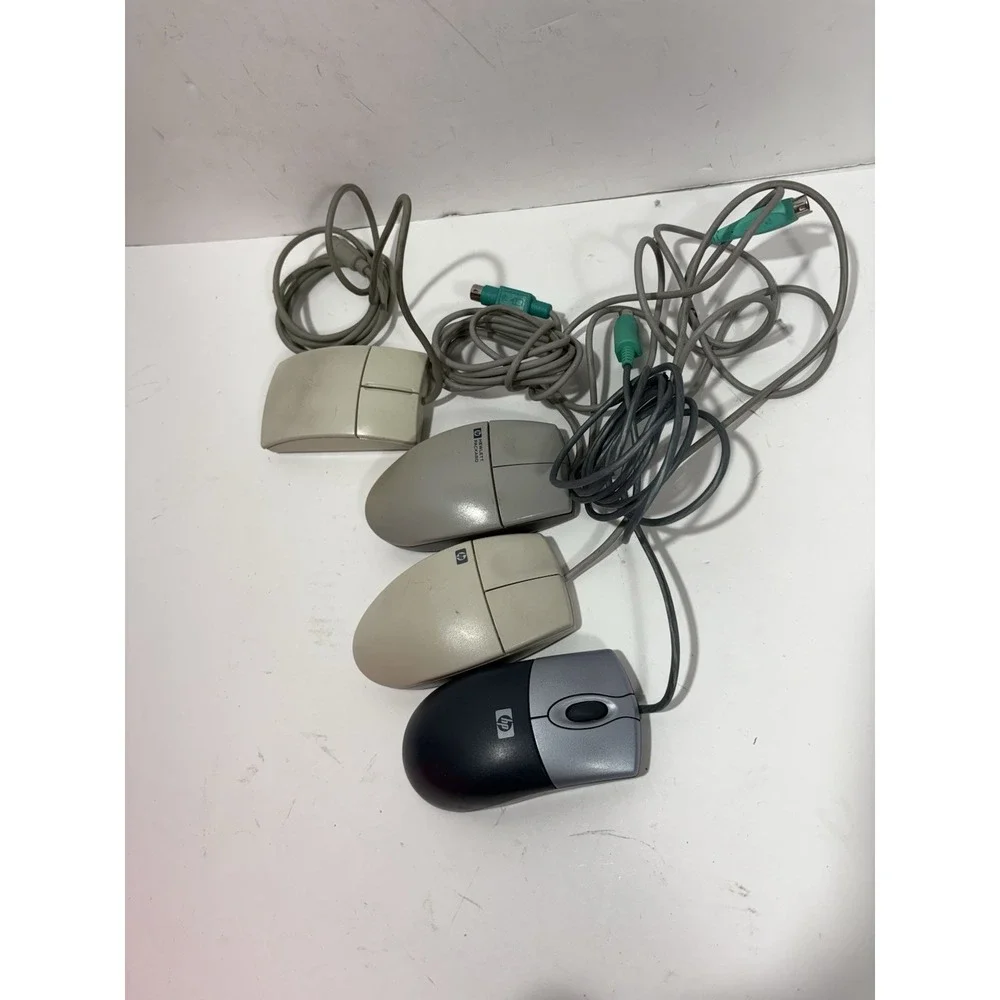 (Lot of 4)‎ Vintage HP USB CORDED BASIC DESKTOP MOUSE  M042kc Msf14-2 Ms34